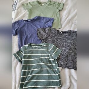 SHEIN Kids' Green and Blue Short Sleeve Tees